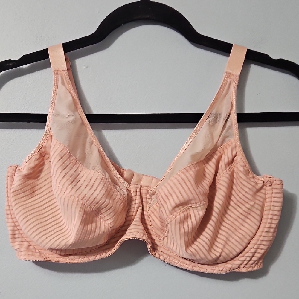 Curve Muse Striped Peach Underwire Bra Size 38D